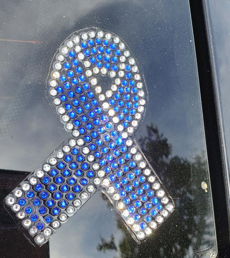 Rhinestone Car Decals - Awareness Ribbon - custom colors!