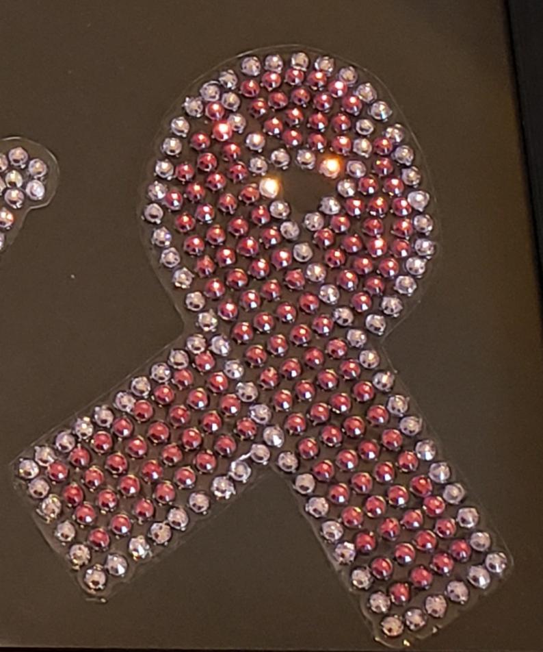Rhinestone Car Decals - Awareness Ribbon - custom colors! - Image 2