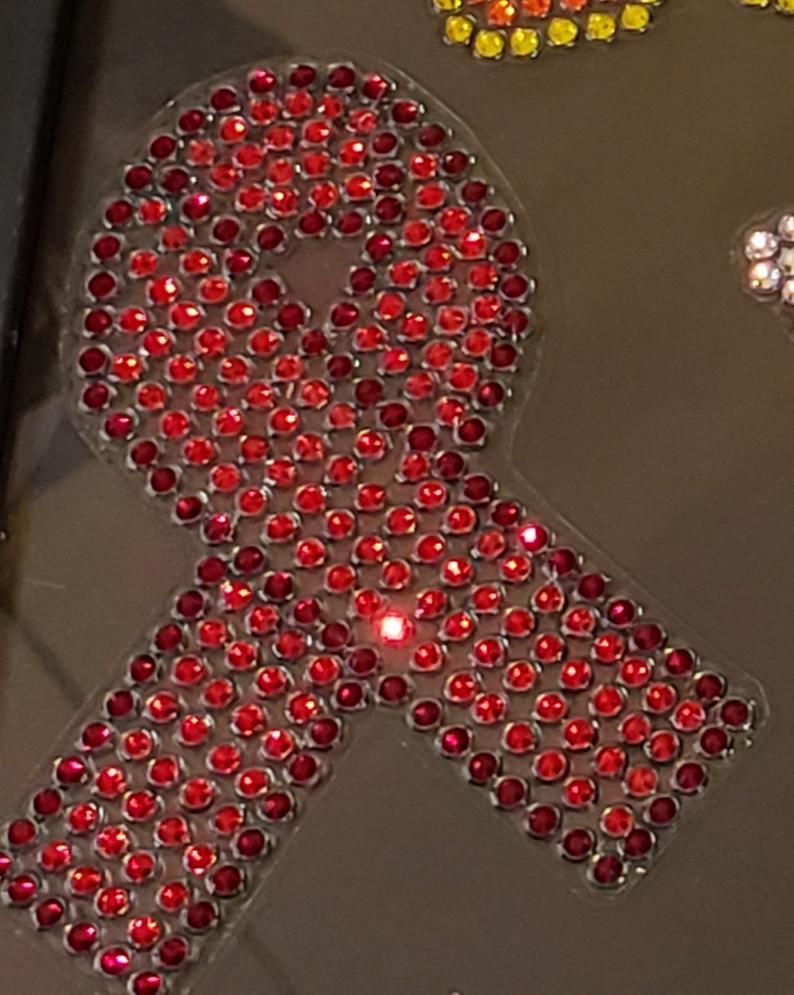 Rhinestone Car Decals - Awareness Ribbon - custom colors! - Image 4