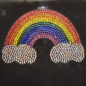 Rhinestone Car Decals - Happy Rainbow and Clouds