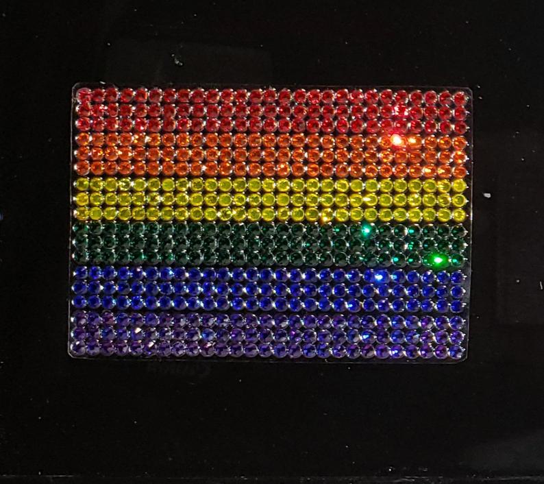Rhinestone Car Decals - Pride Flag