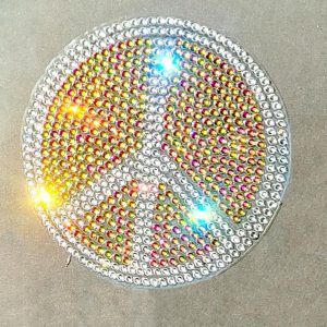 Rhinestone Car Decals - Peace Sign - custom colors!